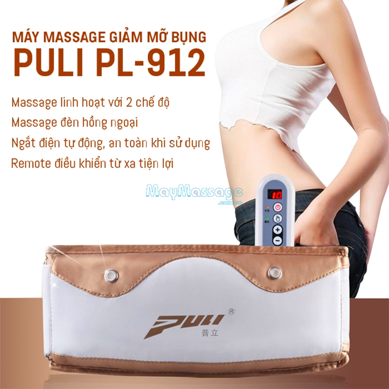 Máy massage bụng Puli PL-912 nhiệt hồng ngoại giúp tiêu mỡ bụng