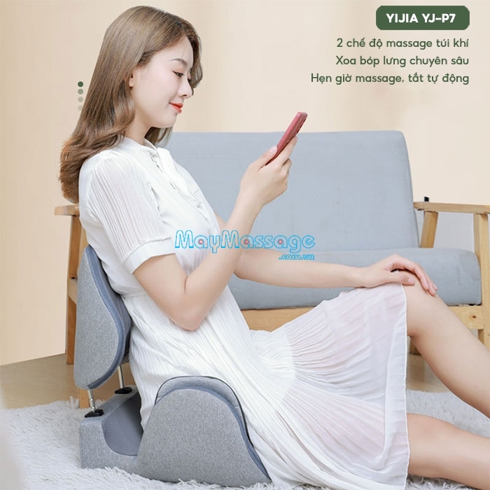 Nệm massage YIJIA YJ-P7 xóa tan cơn đau lưng dưới gần mông ở phụ nữ