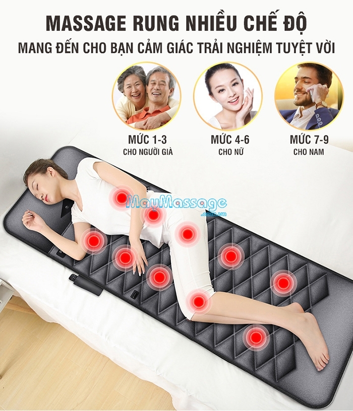Nệm massage YIJIA YJ-306F giúp bạn có thời gian nghỉ ngơi thư giãn tuyệt vời