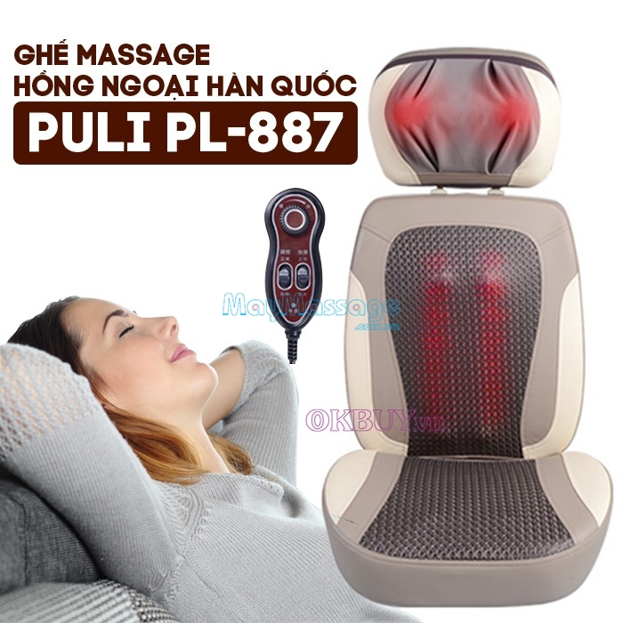 Ghế massage Puli PL-887 giúp lưu thông máu cải thiện chứng mất ngủ, mệt mỏi