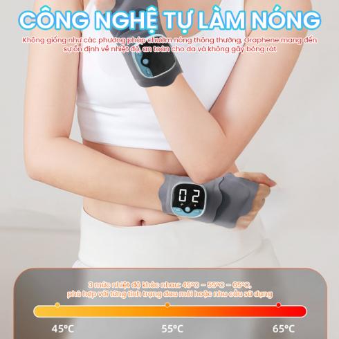 Máy massage kết hợp băng quấn cố định cổ tay Nikio XY-02 - Xung điện và nhiệt nóng