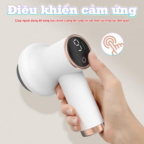 Máy massage cầm tay mini Puli PL-681DC - 9 chế độ rung tùy chỉnh 8 đầu massage chuyên dụng