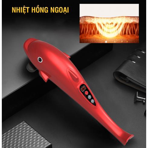 Máy massage cầm tay cá heo Nikio NK-178 - Pin sạc 7 đầu