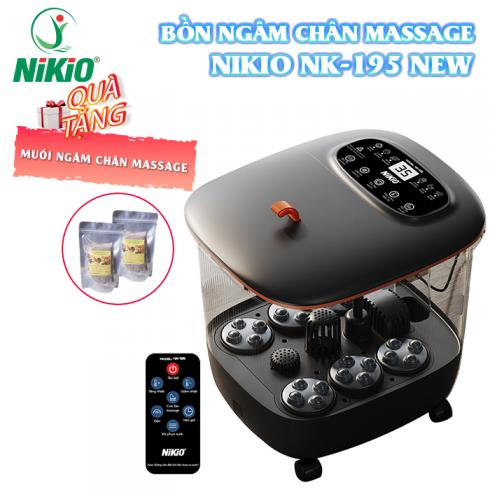 Bồn ngâm massage chân Nhật Bản Nikio NK-195 New Mát xa xoa bóp bàn chân giảm stress dễ ngủ giảm tê chân