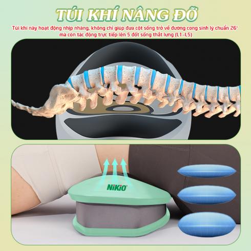 Máy massage lưng cột sống 5in1 Nikio NK-159 - Màu xám cao cấp
