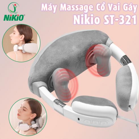 Máy massage cổ vai gáy pin sạc ST-321 - 3 chế độ xoa bóp 2 chế độ nhiệt sưởi và công nghệ nhiệt sưởi ấm