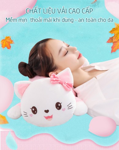 Gối nằm massage cổ vai gáy pin sạc Hello Kitty YIJIA YJ-68