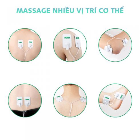 Máy massage xung điện Nikio NK-105 - 4 miếng dán và đôi dép trị liệu bàn chân