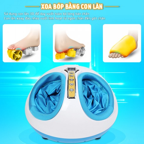 Máy massage bàn chân Puli PL-909 - Xoa bóp con lăn túi khí kết hợp nhiệt sưởi