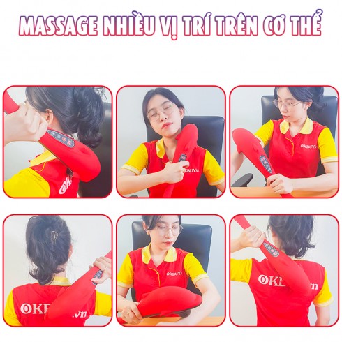 Máy massage cầm tay cá heo 7 đầu Nikio NK-178 - Pin sạc
