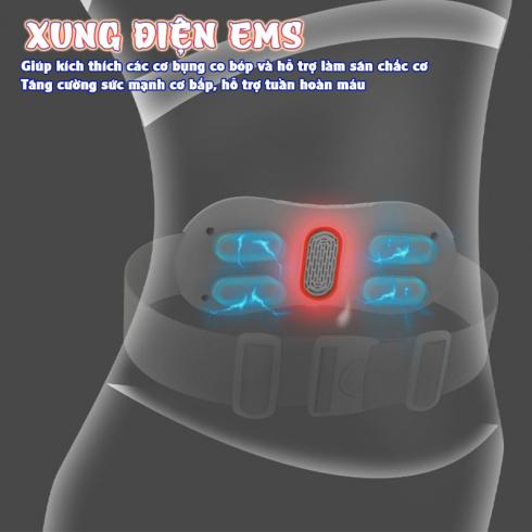 Máy massage bụng pin sạc ST-903 - Công nghệ xung điện EMS tia hồng ngoại và viên nén ngải cứu