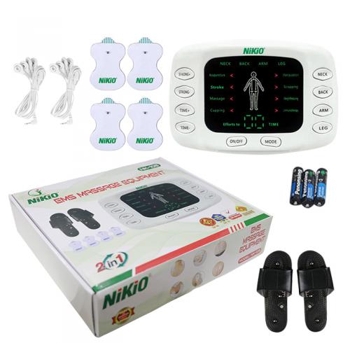 Máy massage xung điện Nikio NK-105 - 4 miếng dán và đôi dép trị liệu bàn chân