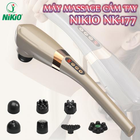 Máy massage cầm tay Nikio NK-177 - 7 đầu pin sạc thư giãn toàn thân
