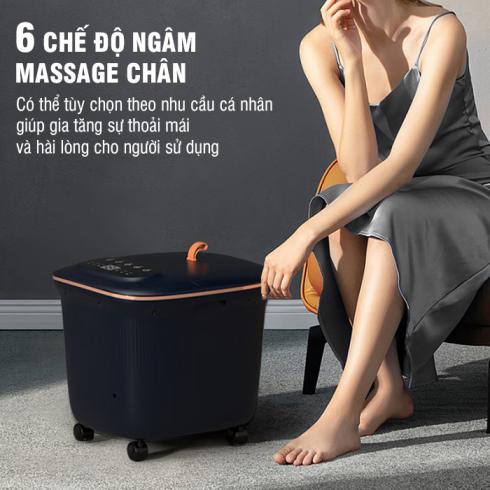 Bồn ngâm massage chân Nhật Bản Nikio NK-195 New Mát xa xoa bóp bàn chân giảm stress dễ ngủ giảm tê chân