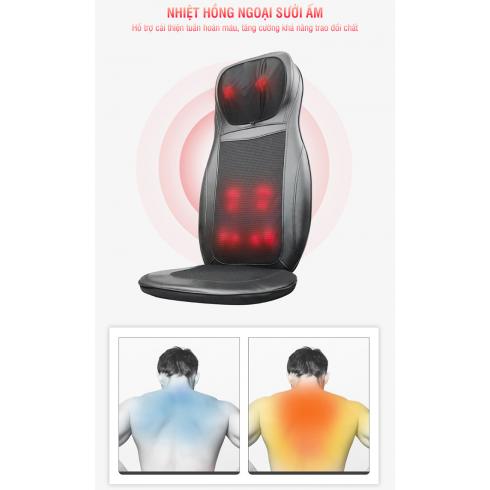 Ghế (đệm) massage ô tô toàn thân hồng ngoại sưởi ấm Puli PL-802B