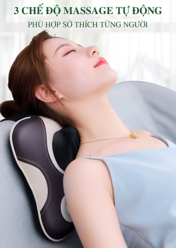 Máy (gối) massage đấm bóp trị đau lưng cổ vai gáy pin sạc Nikio NK-136DC