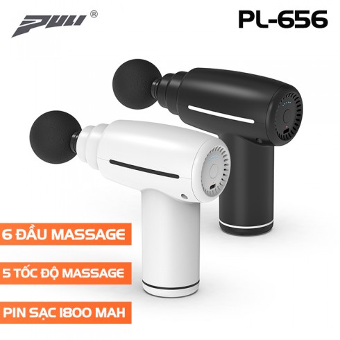Súng massage cầm tay mini Puli PL-656 - 6 đầu cảm biến lực đấm thế hệ mới mát xa giảm đau nhức toàn 