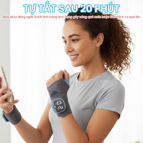 Máy massage kết hợp băng quấn cố định cổ tay Nikio XY-02 - Xung điện và nhiệt nóng
