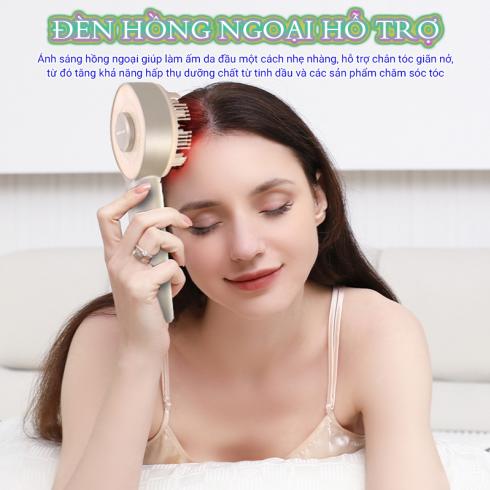 Cây (lược) massage đầu cầm tay Nikio NK-112 Pro - Xoa bóp da đầu và chải đầu đẩy tinh chất