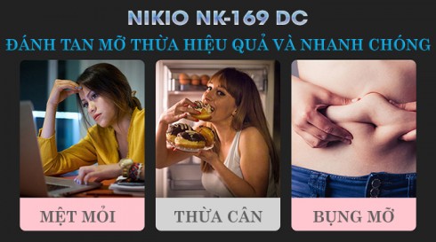 Máy massage bụng rung lắc thế mới Nhật Bản Nikio NK-169DC - Pin sạc - Màu vàng