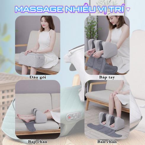 Máy massage đầu gối YIJIA YJ-908F - 5 cường độ massage 9 cường độ rung và túi ngải cứu đi kèm