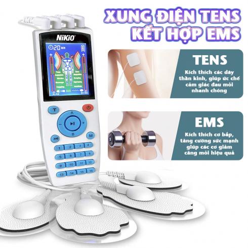 Máy massage xung điện Nikio NK-103A tích hợp TENS và EMS và đa chức năng