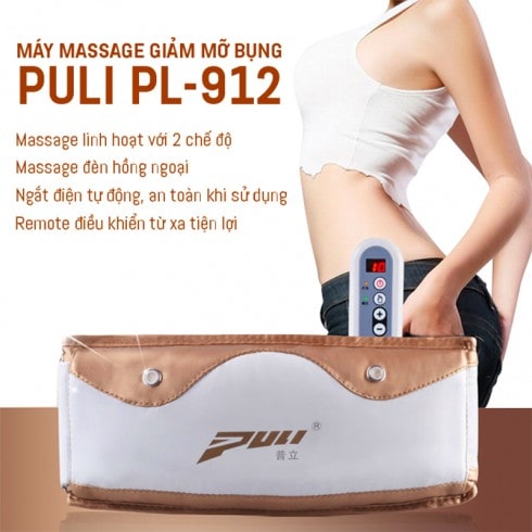 Máy massage giảm mỡ bụng Hàn Quốc Puli PL-912 - Đèn Hồng Ngoại