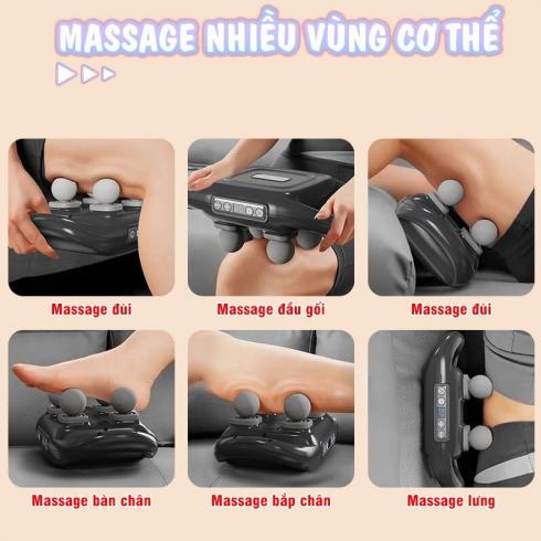 Máy massage giãn cơ 4 đầu Nikio NK-272 - Làm dịu cơ bắp giảm đau và cải thiện sự linh hoạt của cơ thể với 20 cường độ