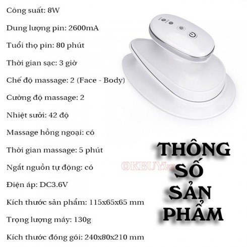 Máy massage đánh tan mỡ bụng và nâng cơ mặt Hàn Quốc Skin Clinic 2in1