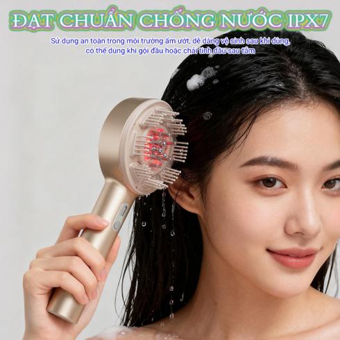 Cây (lược) massage đầu cầm tay Nikio NK-112 Pro - Xoa bóp da đầu và chải đầu đẩy tinh chất