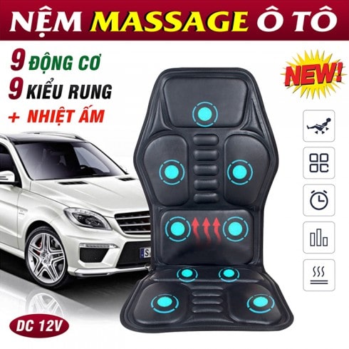 Ghế (đệm) massage ô tô 9 kiểu rung 9 tốc độ YIJIA YJ-308 - 12V hoặc 24V