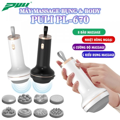 Máy massage cầm tay pin sạc mini 8 đầu Puli PL-670
