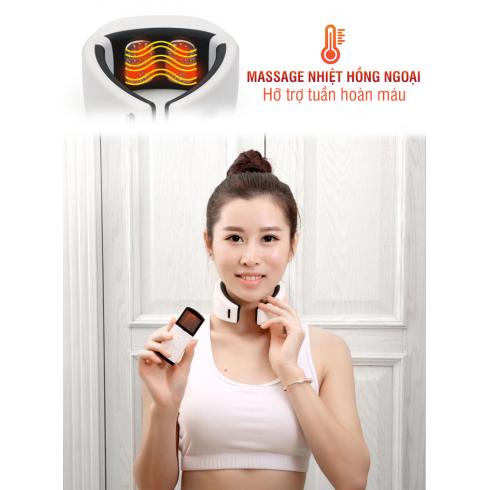 Máy massage cổ xung điện rung tạo nóng pin sạc PULI PL-758