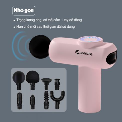 Súng massage mini Booster V2 cầm tay giãn cơ - Pin sạc 8 đầu