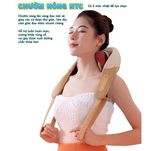 Máy massage cổ vai gáy Nikio NK-139 - Dòng pin sạc cao cấp có dây đai tiện lợi