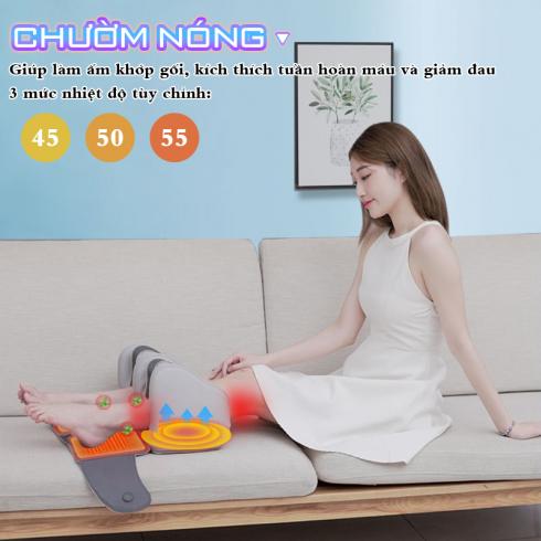 Máy massage đầu gối YIJIA YJ-908F - 5 cường độ massage 9 cường độ rung và túi ngải cứu đi kèm