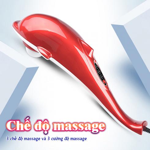 Máy massage cầm tay cá heo Nikio PL-608B - 6 đầu