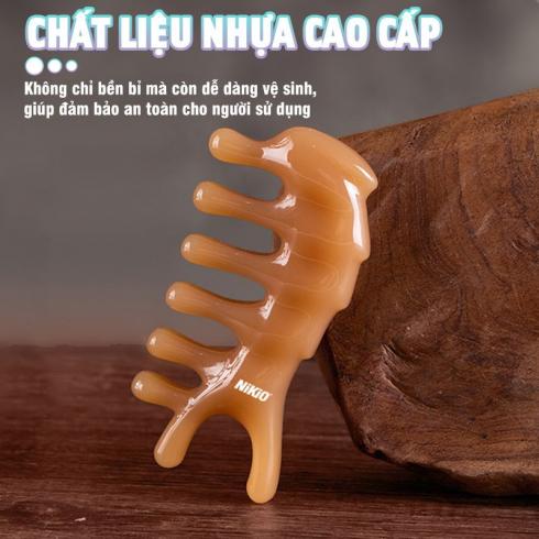 Lược massage đầu chải cơ ấn huyệt mũi cổ vai gáy thái dương Nikio NK-03C2