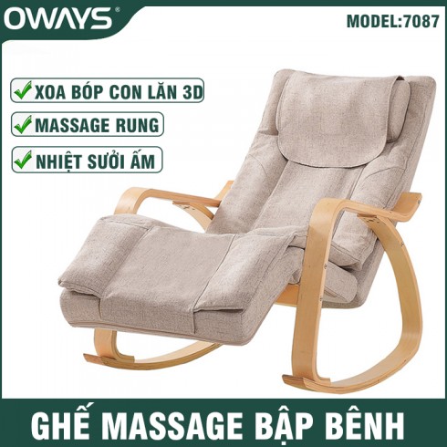 Ghế massage toàn thân bập bênh thư giãn Oways 7087 dòng cao cấp xoa bóp dây ấn thế hệ mới