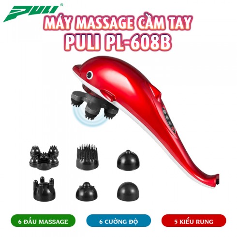 Máy massage cầm tay cá heo PULI PL-608B - 6 đầu