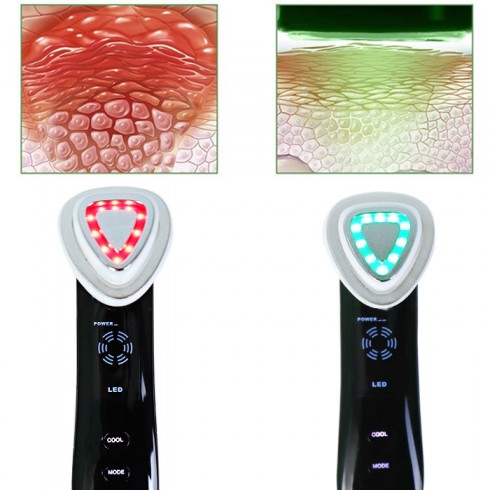 Máy massage mặt điện di RF đa năng kết hợp ánh sáng sinh học