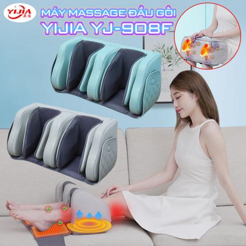 Máy massage đầu gối YIJIA YJ-908F - 5 cường độ massage 9 cường độ rung và túi ngải cứu đi kèm