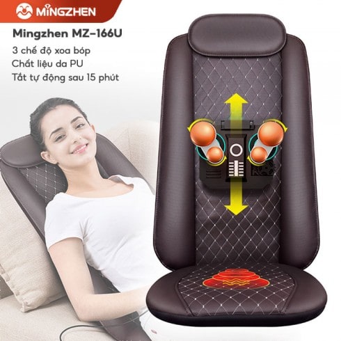 Đệm massage lưng mông Shiatsu Ming Zhen MZ-166U (ô tô tại nhà)