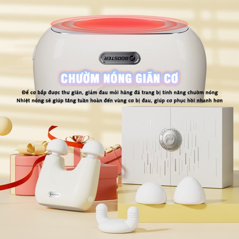 Súng massage cầm tay đầu kép Booster MINI KK - chườm nóng