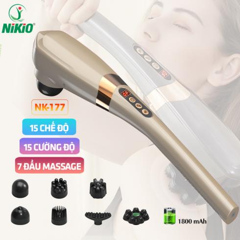 Máy massage cầm tay Nikio NK-177 - 7 đầu pin sạc thư giãn toàn thân 