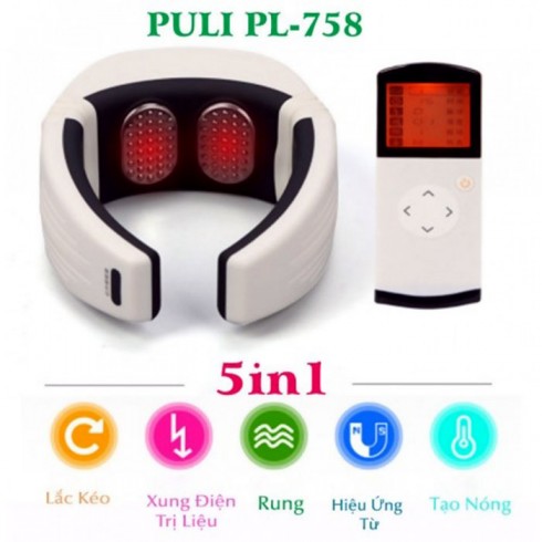 Máy massage cổ xung điện rung tạo nóng pin sạc PULI PL-758