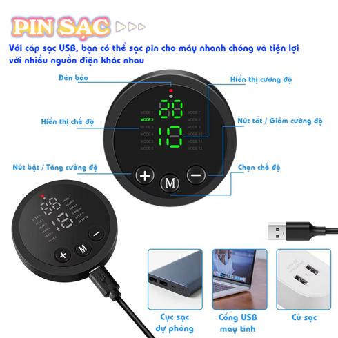 Máy massage chân xung điện Nikio NK-106 cao cấp sử dụng pin sạc