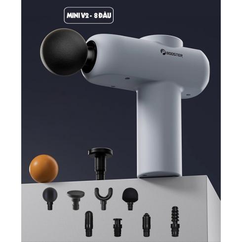 Súng massage mini Booster V2 cầm tay giãn cơ - Pin sạc 8 đầu