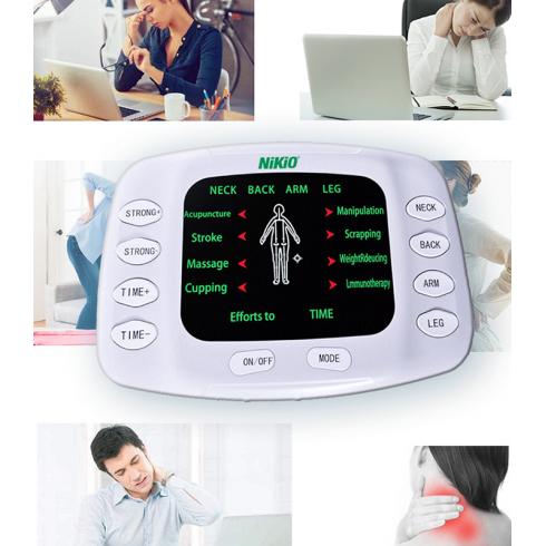 Máy massage xung điện Nikio NK-105 - 4 miếng dán và đôi dép trị liệu bàn chân