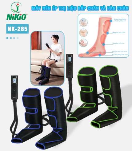 Máy nén ép trị liệu bắp chân và bàn chân Nikio NK-285 giảm đau nhức chân trị liệu suy giãn tĩnh mạch